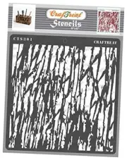 Reusable Wood Decor Stencils for Painting on Wood, Canvas, 6"x6" Tree Bark
