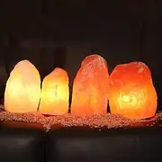 Leona Co Himalayan Salt Lamp 14-25cm (1-7kg), All Natural Pink Salt Rock Lamp Crystal Night Light with Classic Handcrafted Wooden Base (1-2kg)