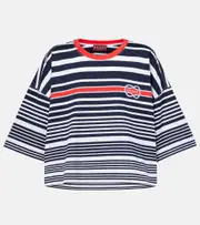 [Gucci] Gucci Cropped striped cotton T-shirt AU 14 blue