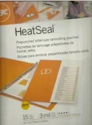 GBC HeatSeal Prepunched 9 1/8" x 11 1/2" 3 mil laminating pouches lot 8pk