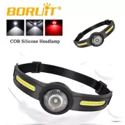 BORUiT COB LED Head Torch Headlamp Lamp Light Headlight Rechargeable Flashlight
