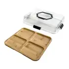 Charcuteries Box Pizza Cheese Board Platter with Clear Lid Portable Cutting