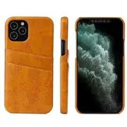 For iPhone 12 Pro/12 Case Deluxe Leather Wallet Back Shell Slim Cover Yellow