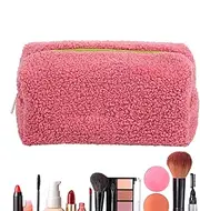 Plush Cosmetic Bag - Toiletry Bag Pouch Large Capacity Makeup Storage | Comfortable Protective Cosmetic Tools Holder for Mother, Wife, Girlfriend, Women