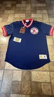 Mitchell & Ness Boston Red Sox Retro Vintaje BLUE Jersey SIZE M