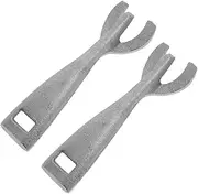 Cast Iron Teppanyaki Tongs for Cooking Barbecue Hot Plate Gripper Clips Steak Clamp Fork Dual Purpose Spatula Clip BBQ Grill Accessories Set