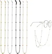 [Lyxhag] 4Pcs Glasses Chain-Sunglasses Chain Eyeglass Chain Strap Beaded Spectacles Cord Lanyard Glasses Strap Glasses String Eyewear Straps Reading Glasses Chain for Glasses Retainer Men Women