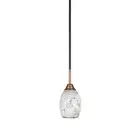 Toltec Paramount Mini Pendant, BK Brass, 5" Black Fusion - 3401-MBBR-4165