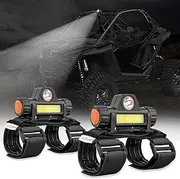 2PCS Universal Roll Bar Mount LED Light, Klutchtech Interior Dome Light Work Light for UTV ATV Polaris RZR Golf Car Truck Off-Road Pickup Boat-Black