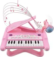 Daseeme 25 Key Electronic Keyboard Piano Mini Musical Instrument with 360 Degrees Rotatable Microphone Portable Music Piano Keyboard 15 Function Keys Gift for Beginners Keyboards Piano