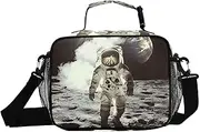 Astronaut Mars Walk Insulated Lunch Box for Women Men - Ideal for Work, Picnics - Includes Adjustable Shoulder Strap