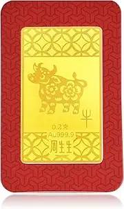[CHOW SANG SANG] 999.9 24K Solid Gold Ingot Chinese New Year Zodiac Ox Gift 91160D