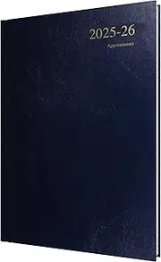 Collins 'Essentials' 12 Month Mid/Academic Year Planner, July 2025-July 2026 - ESSA41M.65-2526 -Day-to-Page Appointments Diary, A4 Hard Cover, Dark Blue
