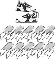 Refein Shoe Slots Organizer, 10 Pack Metal Shoe Stackers Shoe Rack Holder Shoe Space Savers, Double Layer Shoe Holder Shoe Riser Shoe Rack, Shoe Organizer for Closet