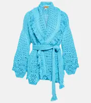 [Alanui] Alanui Blooming Flowers cotton cardigan S/M blue