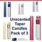 6x Coloured Unscented Dinner Candle Tapered 25cm Plain Colour Taper Candles Bulk