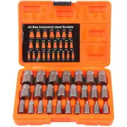 25-Piece Damaged Screw Extractor Set Multi-Spline Easy Out Broken Bolt Remover