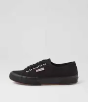 New Superga 2750 Cotu Classic Black Canvas Sneakers Womens Shoes Casual