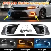 Fog Bezel Replace Switchback LED Daytime Running Light For Honda Civic 4DR 2022+ (for: Honda Civic)