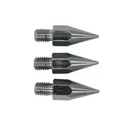 3PCS Length 33mm Mini Pole Point Tip For Mini Prism GPS Pole - M10 Thread Steel