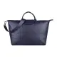 【LONGCHAMP】LONGCHMAP LE PLIAGE CUIR浮雕LOGO羊皮拉鍊手提肩背旅行包(海軍藍)#新春精品