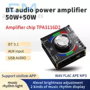 HIFI 50W+50W TPA3116D2 Stereo Bluetooth Digital Amplifier Board AUX USB Input