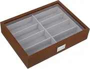 PRETYZOOM Wooden Sunglasses Organizer with Lid Slot Glasses Storage Box Elegant Jewelry Display Case for Men Women Design Protects Against Dust Scratches
