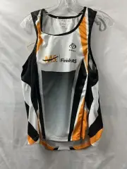 Primal Running Singlet Cycling Apparel Size Small Black White Orange MS