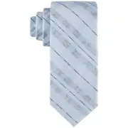 Calvin Klein Men's Seasonal Stripe Plaid Tie Light Blue OS B4HP