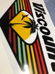 Large-Viscount-Caravan-Sticker-Decal-with-Palm-tree-and-Bird,-retro-style 1