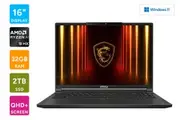 MSI Stealth A16 AI+ A3XWIG 16" QHD+ AMD Ryzen AI 9 RTX 5080 Laptop (32GB, 2TB)