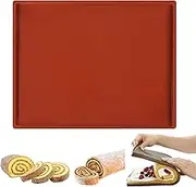 Large Brown Swiss Roll Baking Mat, Flexible Silicone, Nonstick, 14.17x11 Inches