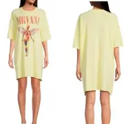 NEW Daydreamer Nirvana In Utero Graphic Tee Shirt Crew Neck Short Sleeve Dress