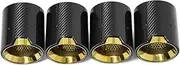 4 PCS Exhaust Tip Compatible For BMW M5 F90 Carbon Fiber Tip Performance Muffler Nozzle Exhaust Header(Carbon Fiber E)