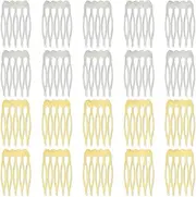TEAONE Hair Clip Combs, 20 PCS Gold & Silver Slide Combs for Fine Hair (2.3 x 3.9cm/0.9 x 1.53in)