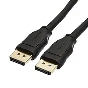 Amazon Basics DisplayPort 1.4 Cable, 32.4Gbps High-Speed, 8K@60Hz, 4K@120Hz, Dynamic HDR and 3D, Gold-Plated Plugs, 182.8 Centimeters, Black