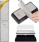 Double Sided Diamond Knife Sharpener Stone Whetstone Non-Slip