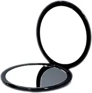 Magnifying Compact Cosmetic Mirror-DeWEISN Elegant Compact Pocket Makeup Mirror Handheld Travel Makeup Mirror with Powerful 10x Magnification and 1x True View Mirror for Travel or Your Purse (Black)