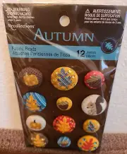 Recollections Fabric Brads Pack of 12 for Crafts, Scrapbooking, Cards Autumn #49