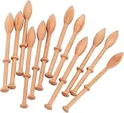 Lace Bobbin, 12Pcs Bobbin Lace Kit, Craft Knitting Needle Weaving Tool Wooden Antique Vintage French Artisan Craft Turned Wood Weaving Tools, Hand Knitting DIY Tools