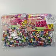 Loom Beads Letters Alphabet 12 Packs of 50 (600 total) Coloured Australian Stock
