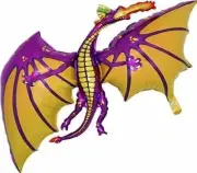 90Cm Purple Dragon Shaped Foil Balloon - Air or Helium