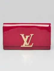 NEW Louis Vuitton Rose Indian Vernis Louise LV Buckle Wallet