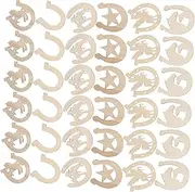 BELLIFFY Unpainted Wooden Horseshoe Cutouts 36 Pieces DIY Wood Discs for Graffiti Craft Toys Boys and Girls Hand-Painted Decorations