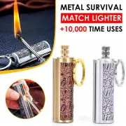 Fire Starter Fire Piston Match Lighter Flint Metal Keychain Camping Survival