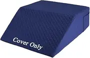 Leg Elevation Pillow Case Contour Leg Wedge Cover Case Only Knee Pillowcase Replacement Feet Lift Rest Surgery Recovery Bed Pillows Covers with Pocket ，Washable Protector （24 X 21 X 8）