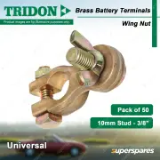 Tridon Brass Battery Terminals Wing Nut Universal 10mm Stud Box of 50
