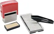 UGPLM Self Inking Rubber Stamp Address Stamp Date Accessory Professional Number Letter Stamp DIY Custom for Accounting Legal Coding, red