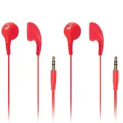 2PK iLuv Red Bubble Gum 2 Earphones/Headphones In-Ear for iPhone/Android/iPod