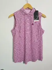 NWT WOMEN'S ZERO RESTRICTION TAE S/L POLO, SIZE: M, COLOR: LILAC QUARTZ (J478)